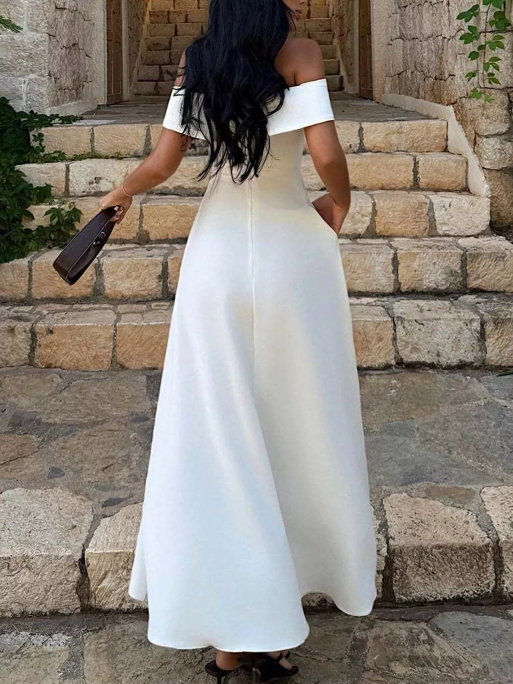 Off-shoulder A-line Maxi Dress (4)