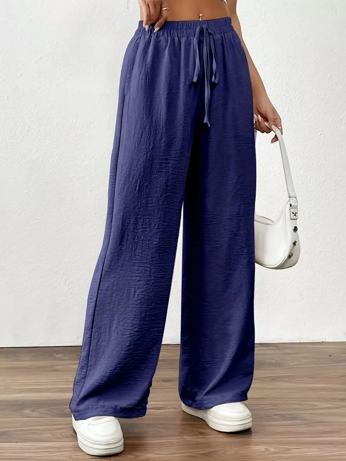 Casual Drawstring Wide Leg Pants (15)