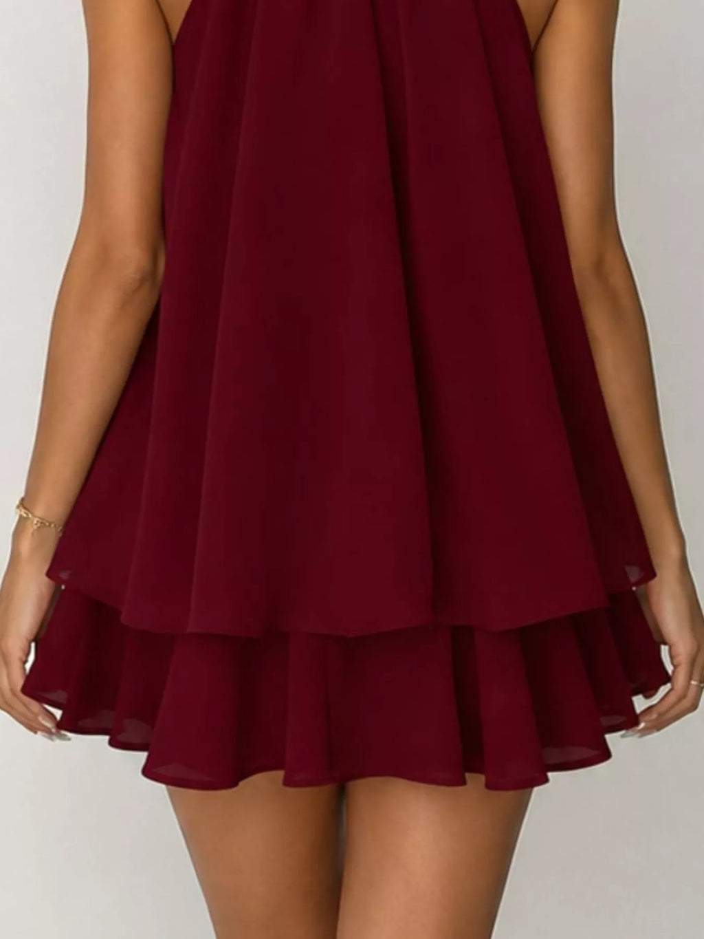 Halter Neck Chiffon Mini Dress (24)