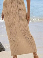 Sleeveless Crochet Knit Cover Up Maxi Dress (13)