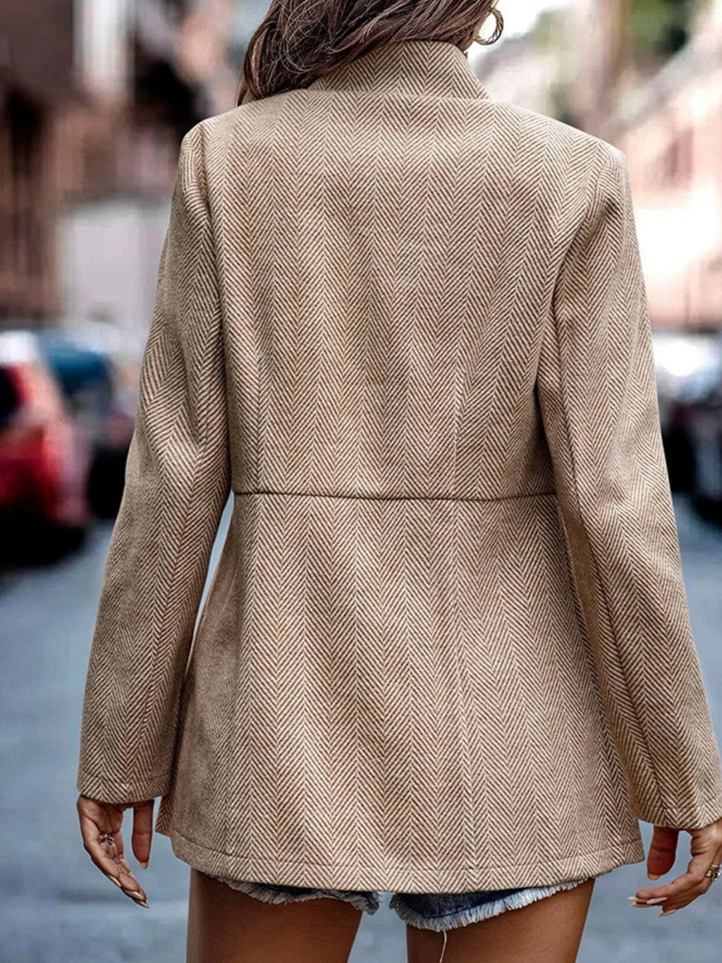 Slim Fit Open Front Blazer (7)