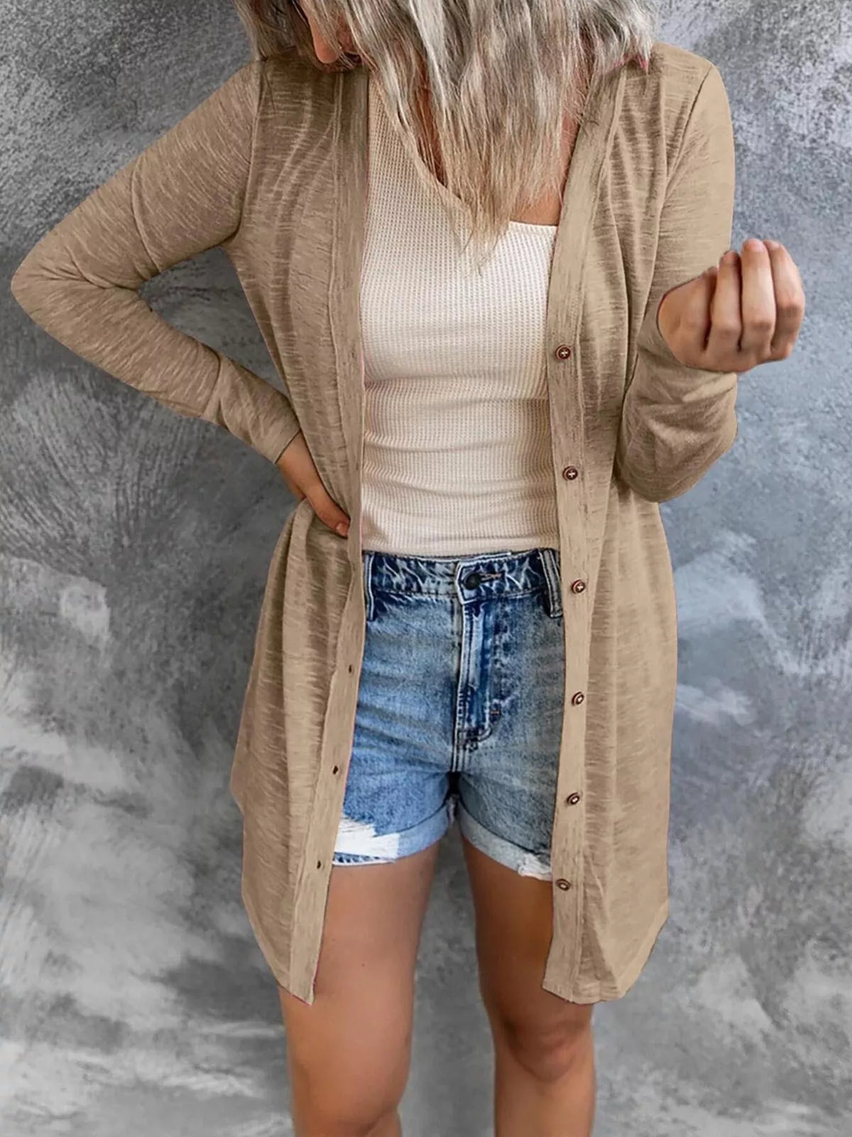 Full Size Lightweight Button-up Cardigan Plus (17)