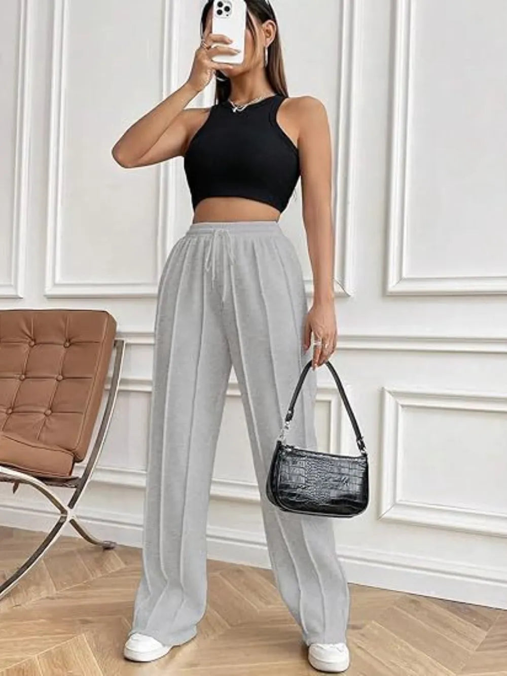 Drawstring Wide Leg Pants Pockets (12)
