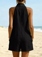 Halter Neck Romper Pockets (4)