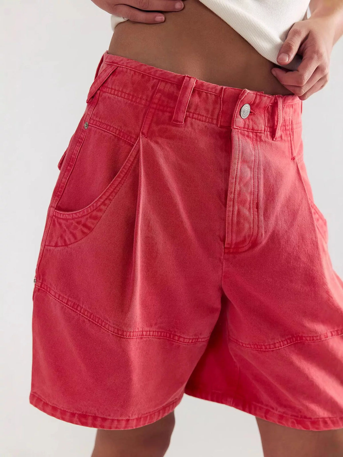 High-waisted Denim Shorts (5)