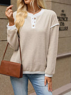 Button Detail Dropped Shoulder T-shirt (5)