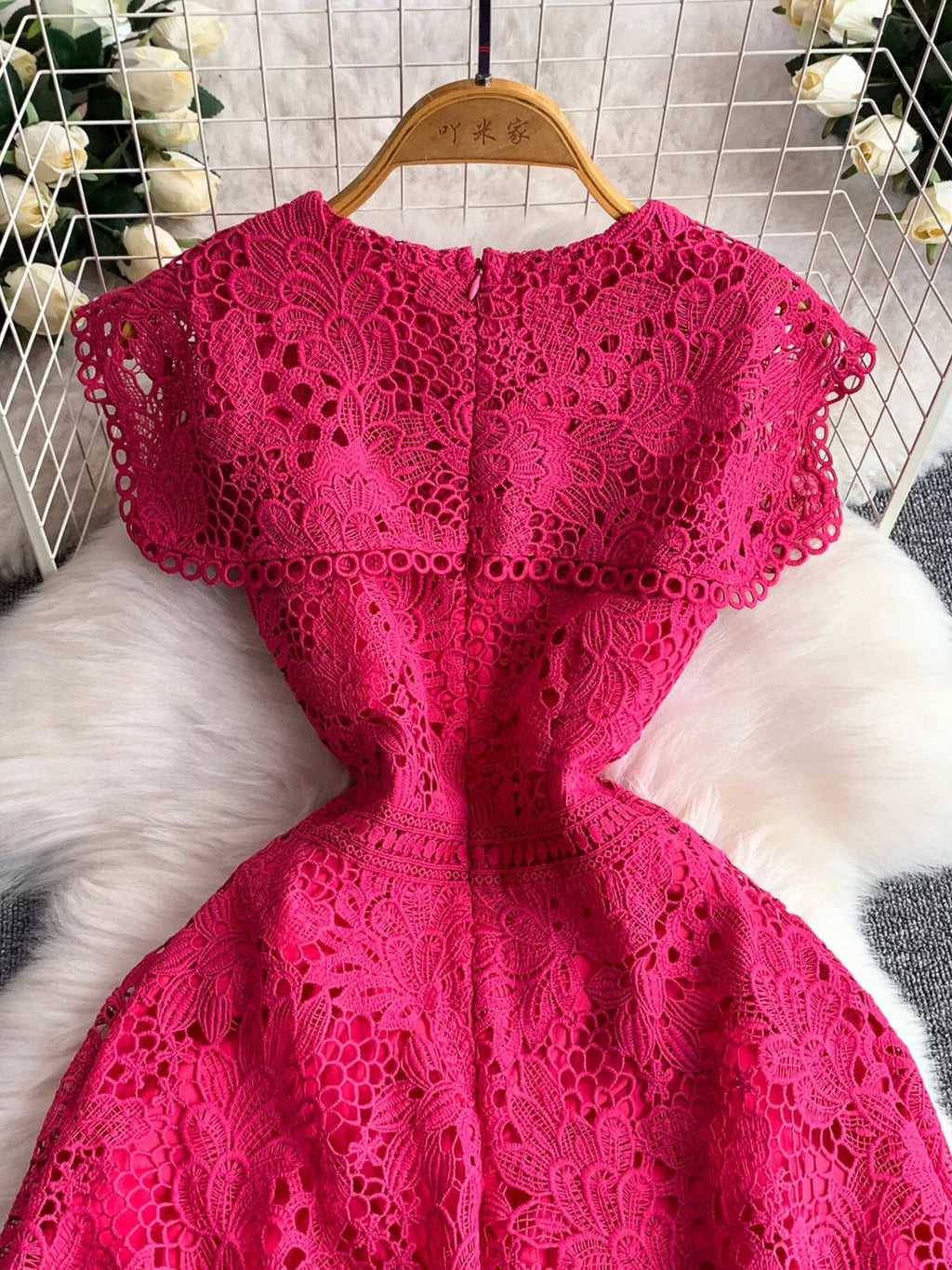 Lace Sleeveless A-line Dress (4)