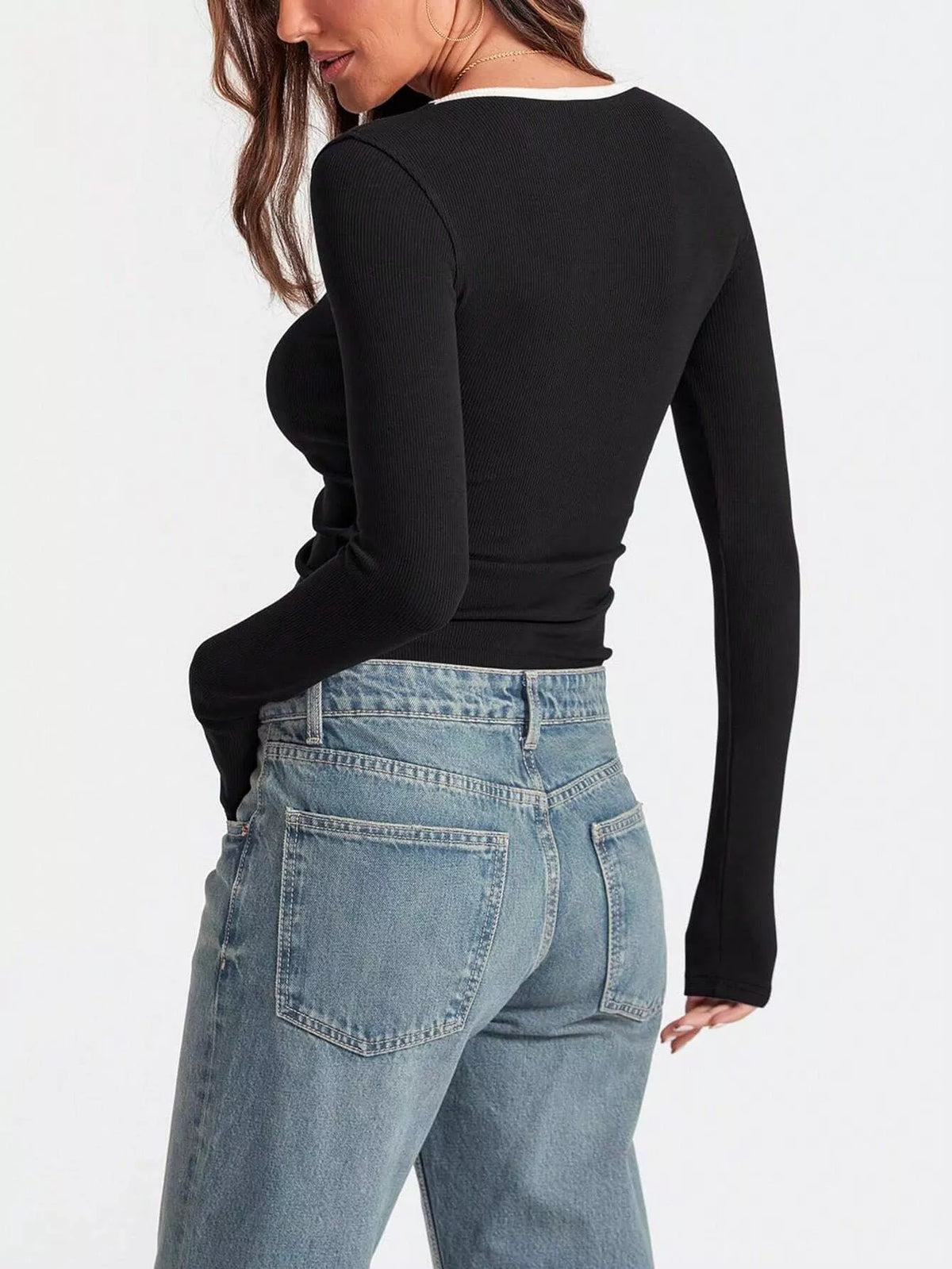 Scoop Neck Long Sleeve T-shirt (12)