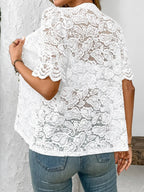 Button Down Half Sleeve Lace Shirt (10)