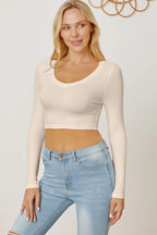 Round Neck Long Sleeve Cropped T-shirt (13)