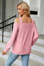 Cold Shoulder Square Neck Cutout Blouse (24)