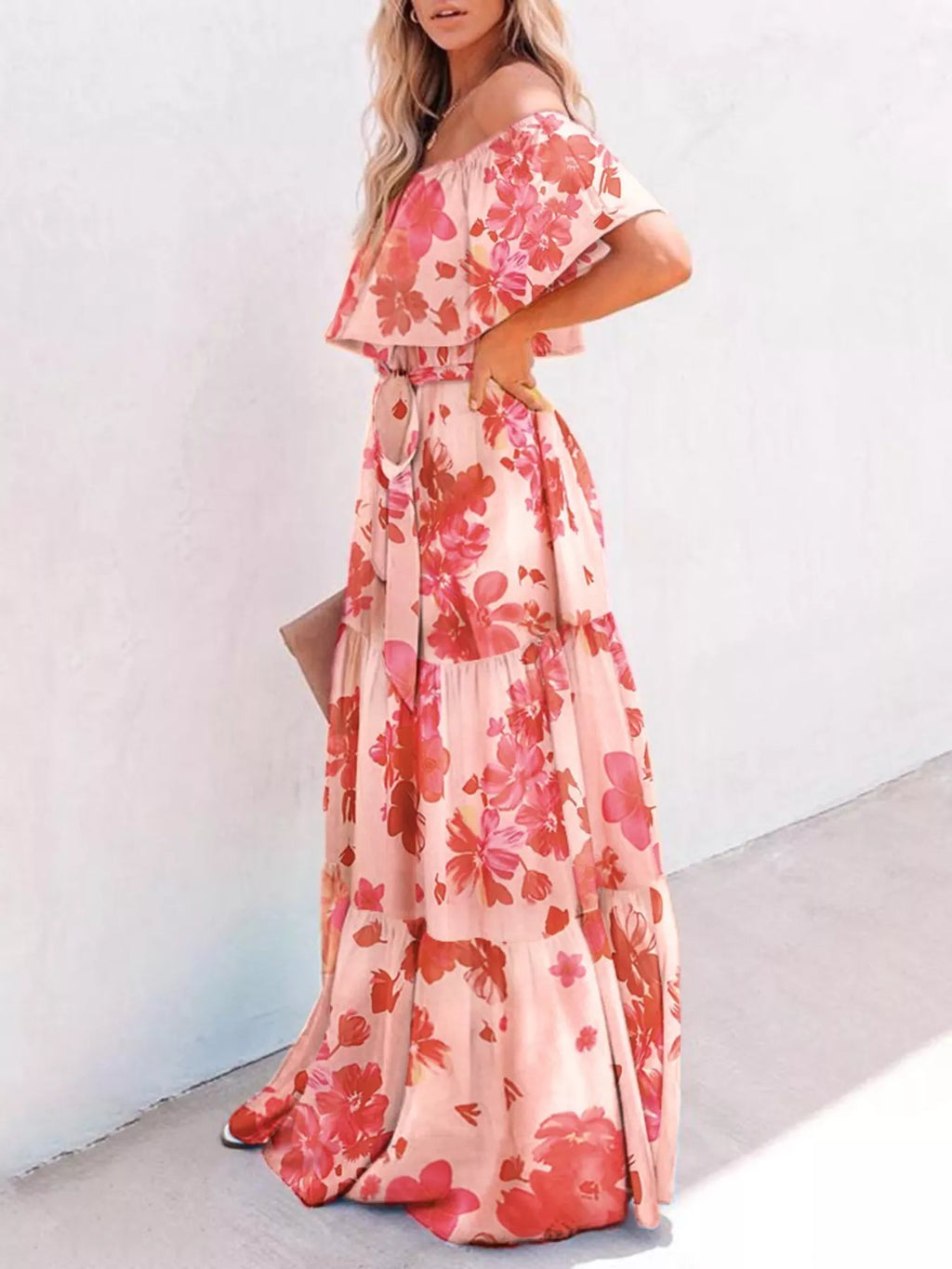 Full Size Off-shoulder Tiered Maxi Dress Plus (2)