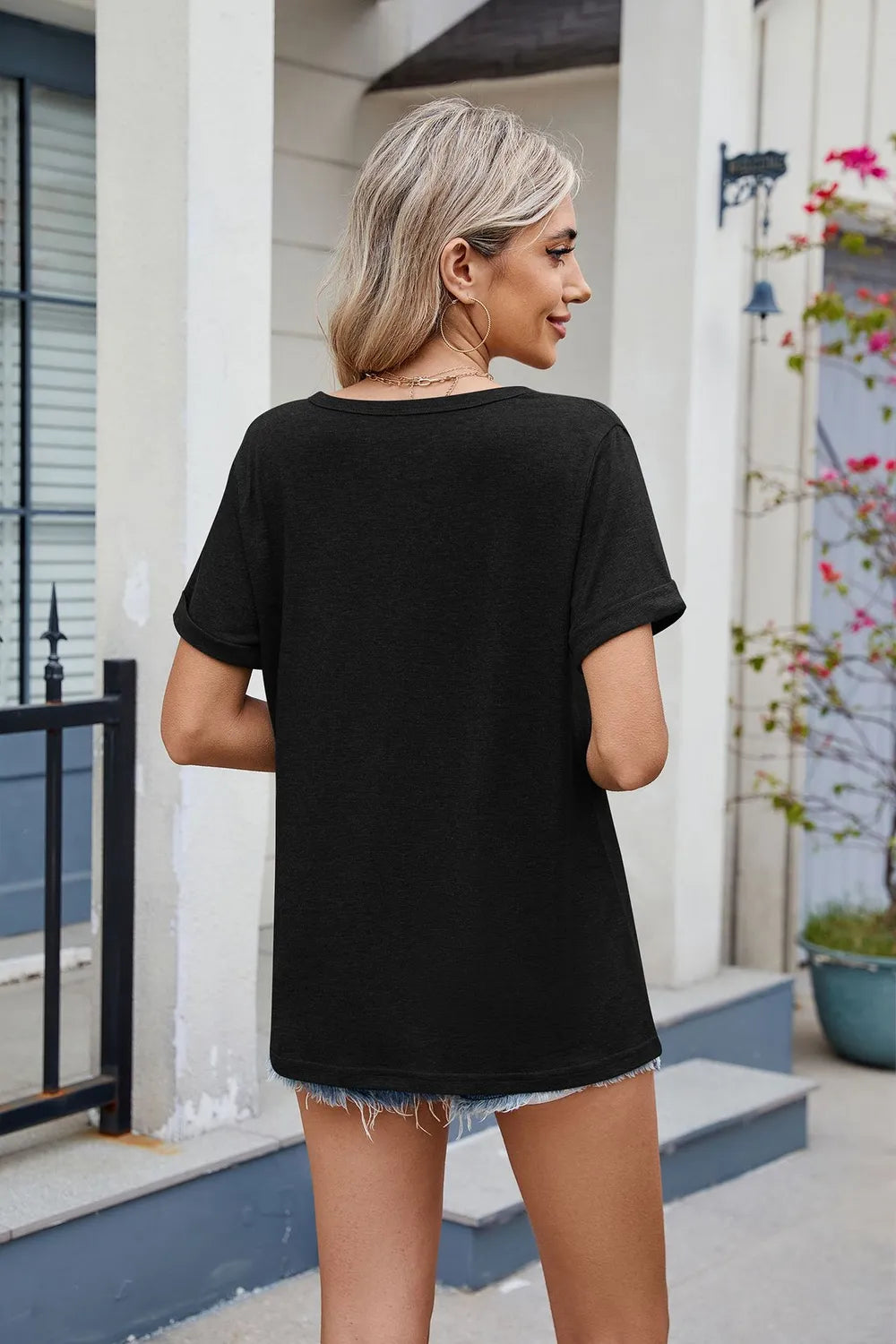 Notched Short Sleeve T-shirt (16)
