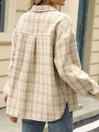 Plaid Button Up Long Sleeve Jacket (25)