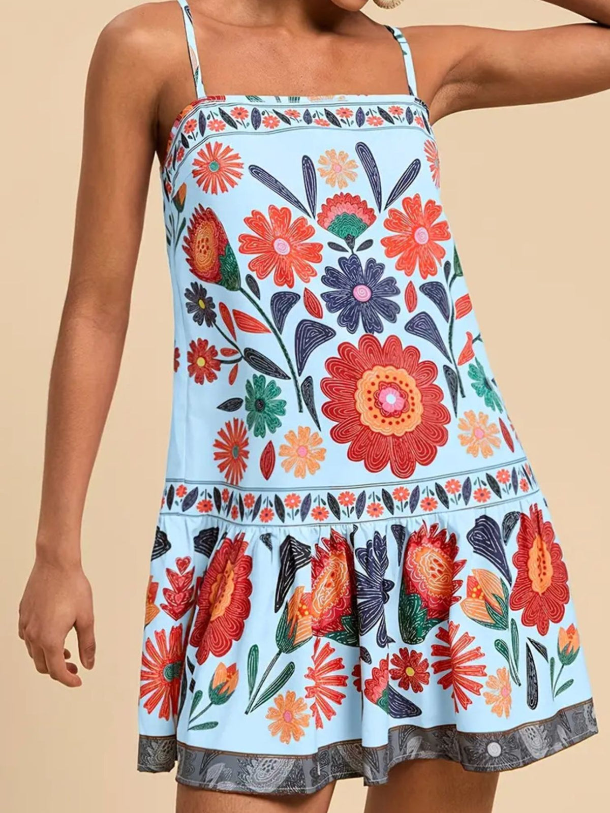 Floral Print Sleeveless Mini Dress (14)