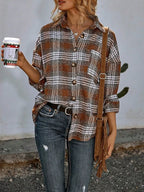 Plaid Button Up Long Sleeve Shacket (2)