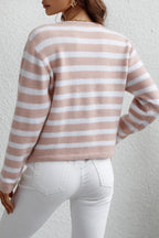 Striped Button Down Long Sleeve Cardigan (4)