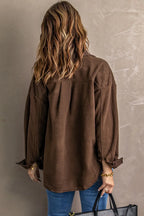Button Up Collared Neck Long Sleeve Jacket (9)