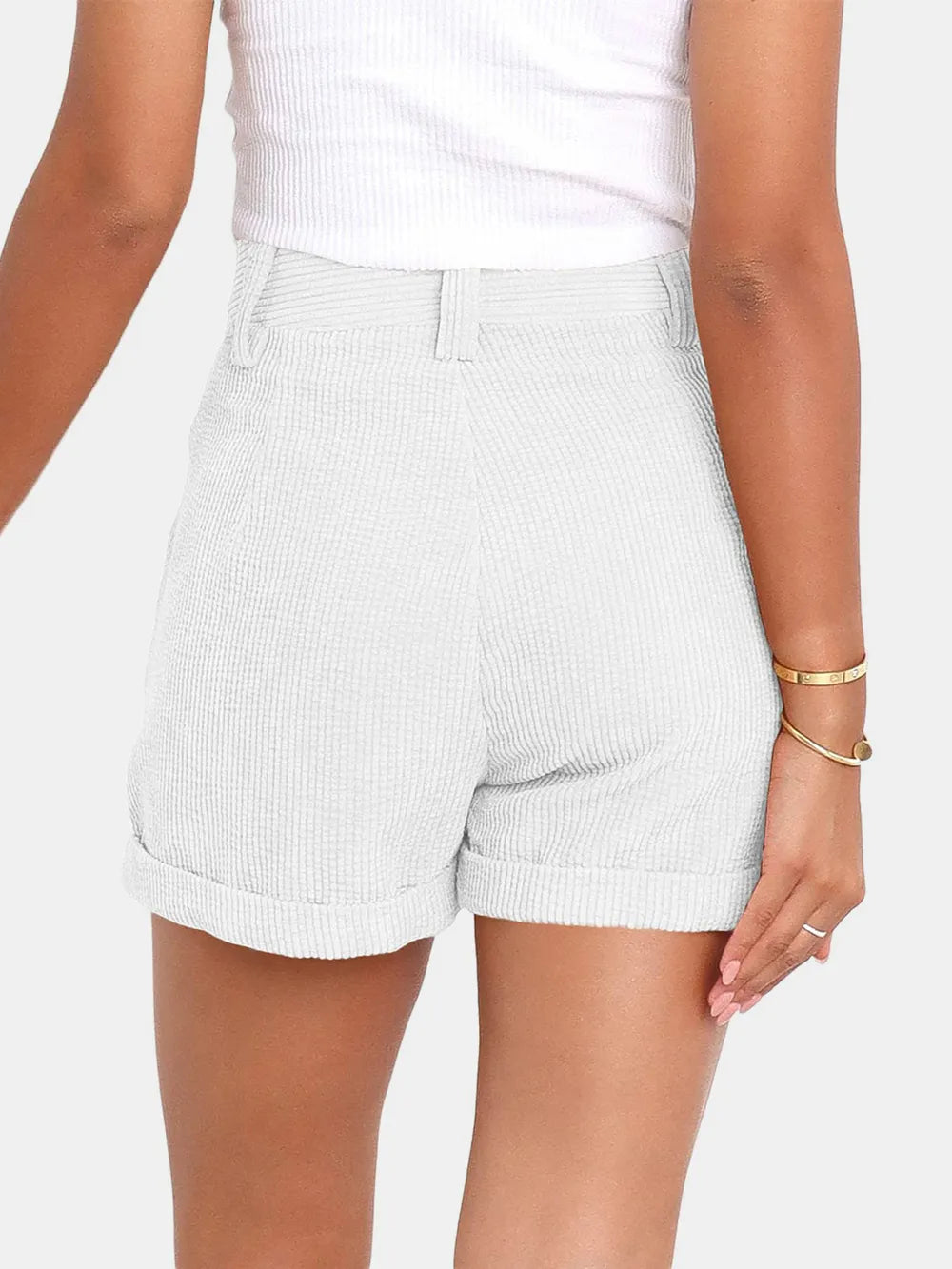 Full Size High Waist Shorts Pockets (7)