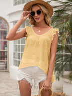Tie Back V-neck Ruffled Blouse (3)