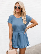 Ruffled Boat Neck Short Sleeve Romper (11)