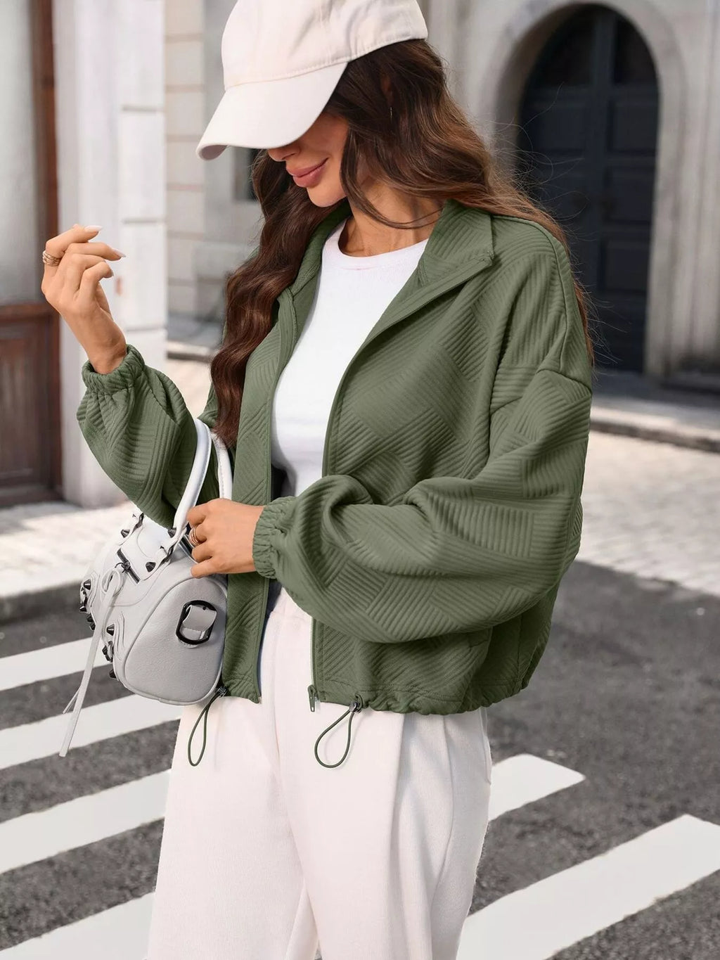 Textured Zip-up Casual Jacket (10)
