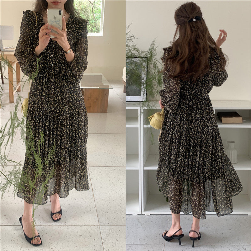 Retro Elegance Chiffon Midi Dress variant CJLY198484702BY