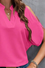 Notched Cold Shoulder Blouse (18)