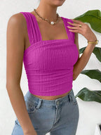 Textured Square Neck Wide Strap Tank (19)