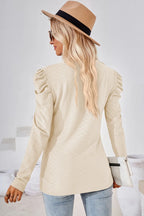 Round Neck Puff Sleeve Blouse (24)