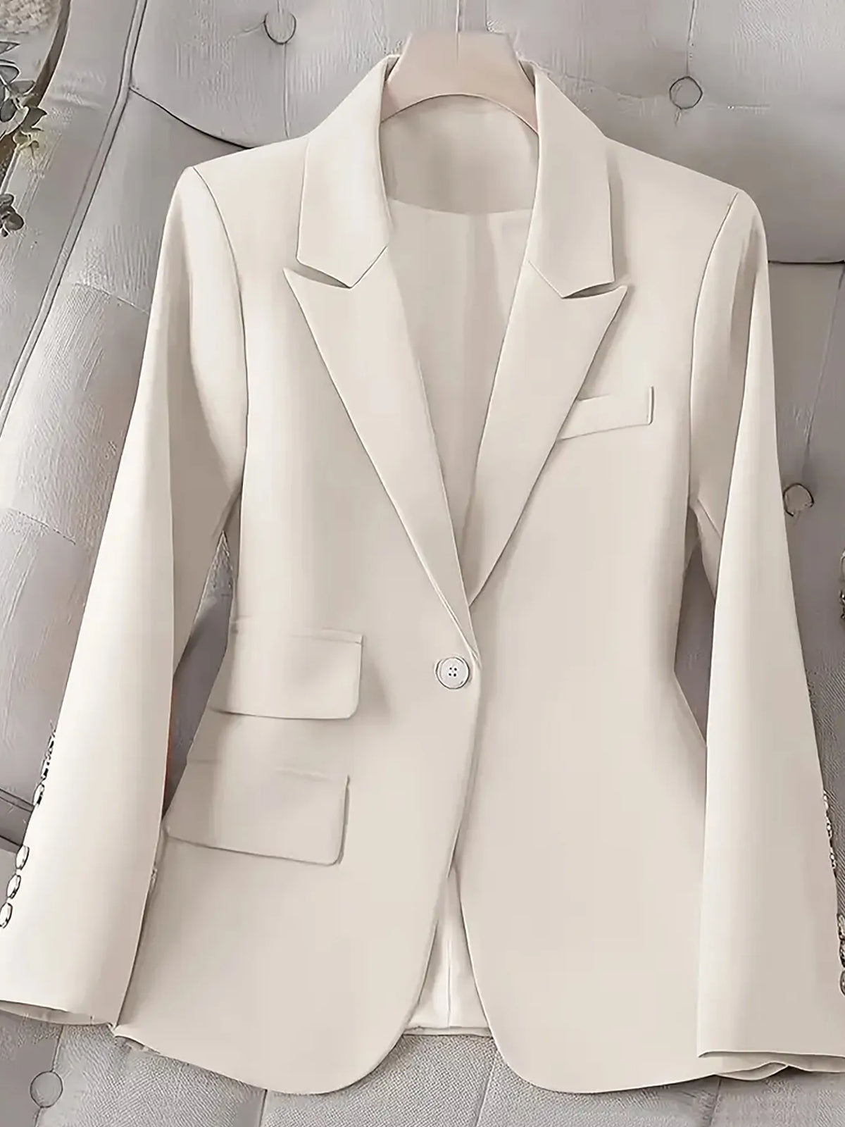 Single-button Long Sleeve Blazer (7)
