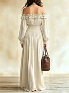 Full Size Off-shoulder Ruffled Maxi Dress Smocked Waist Plus (2)