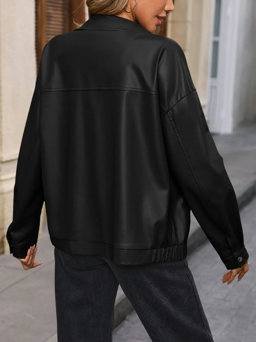 Pocketed Zip Up Collared Neck Jacket (12)