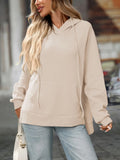 Textured Drawstring Long Sleeve Hoodie (6)