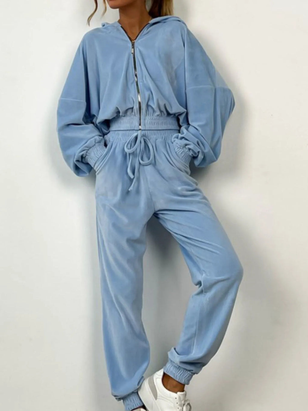 Zip Up Long Sleeve Top Pants Set