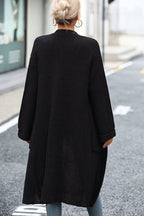 Dropped Shoulder Long Sleeve Cardigan Pocket (11)
