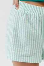 Striped Elastic Waist Shorts (5)