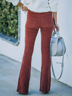 Full Size Corduroy Flare Pants Plus (29)