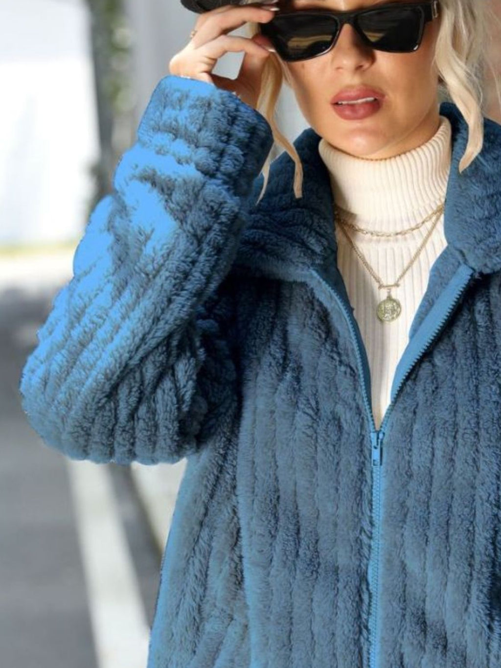 Zip-up Collared Ribbed Jacket (6)