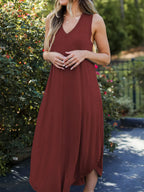 Full Size V-neck Midi Tank Dress (12)