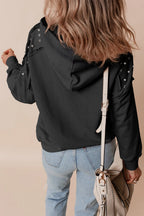 Rivet Drawstring Long Sleeve Hoodie (15)