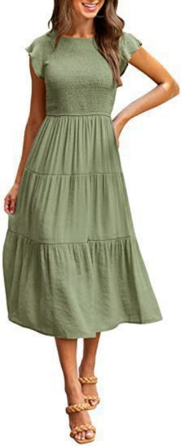 Bohemian Midi Short Sleeve Dress variant CJLY208410025YB|CJLY208410026ZA|CJLY208410027AZ|CJLY208410028BY