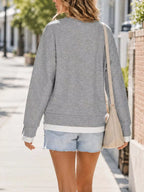 Crewneck Sweatshirt Contrast Ribbed Trim (9)