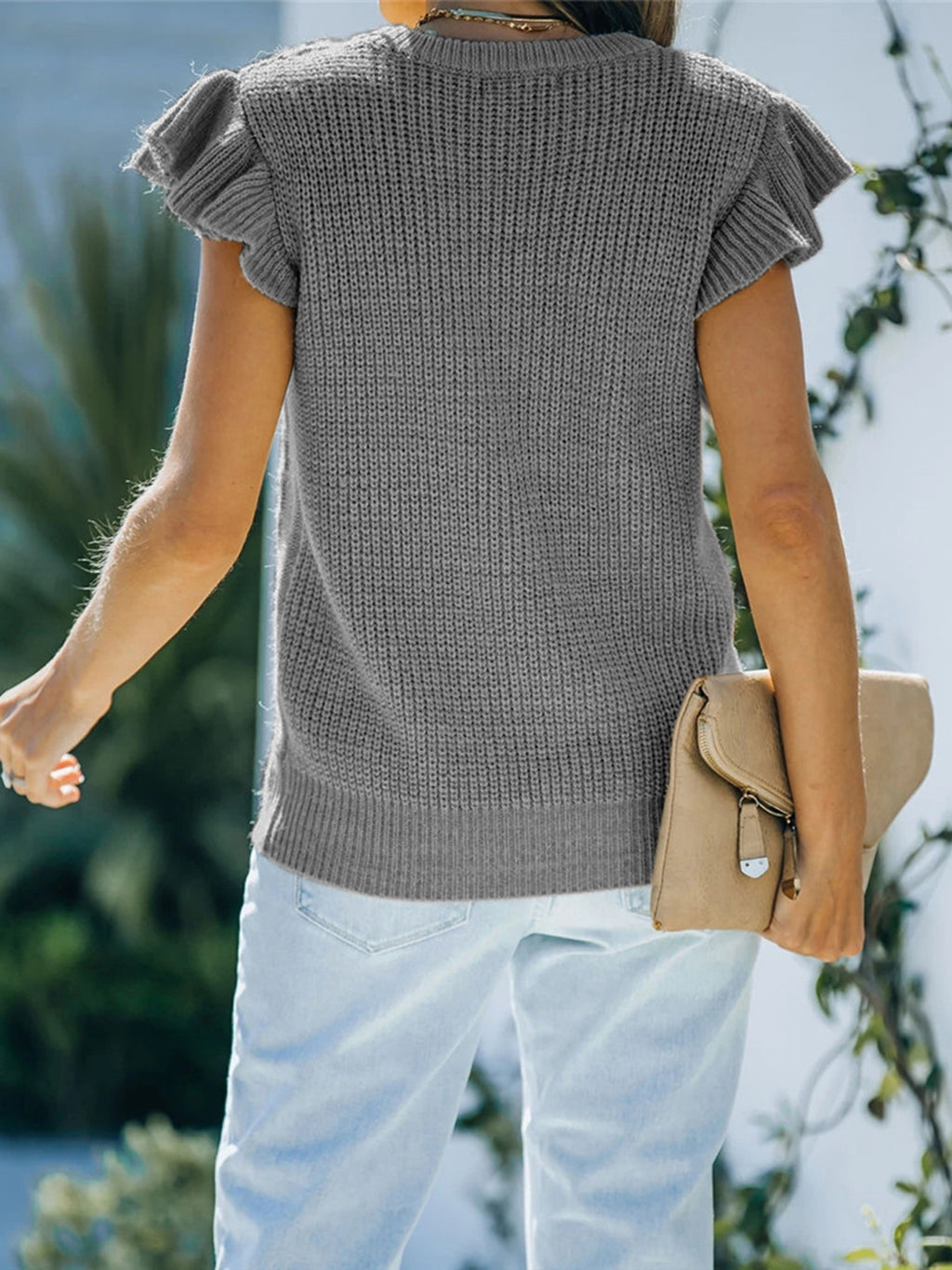Round Neck Cap Sleeve Sweater (6)
