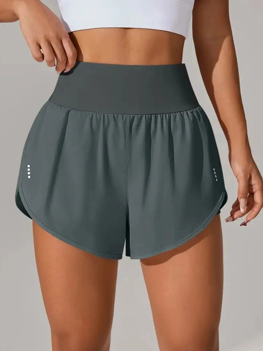 Pocketed High Waist Active Shorts (35)