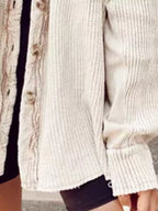 Oversized Waffle Knit Button-up Jacket (2)