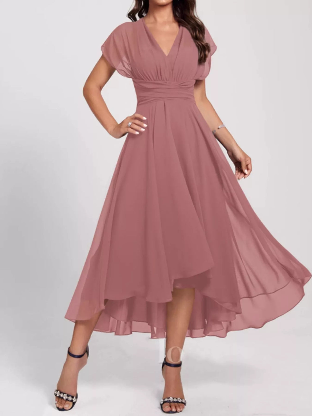 Ruched A-line Midi Dress (18)