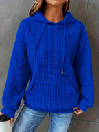 Textured Knit Drawstring Hoodie (18)