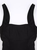 Backless Square Neck Mini Dress (9)