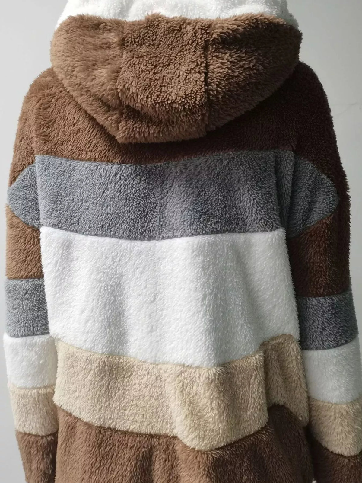 Full Size Fuzzy Zip Up Hooded Outerwear Plus (11)